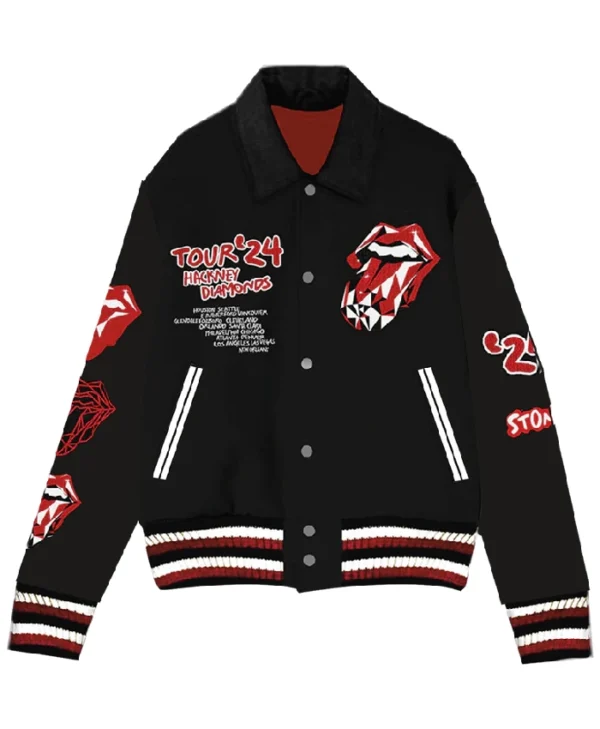 Hackney Diamonds Tour Tongue Varsity Jacket