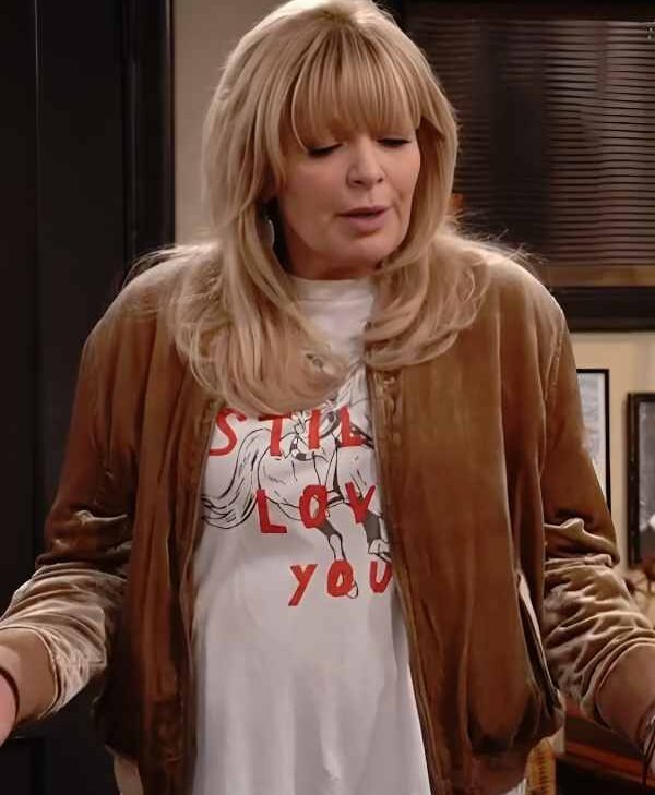 Happy’s Place S2 Melissa Peterman Velvet Bomber Jacket