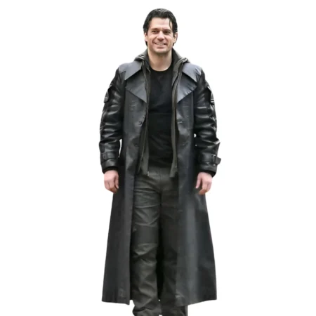 Henry Cavill Highlander Black Leather Coat
