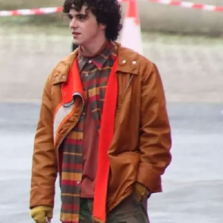 Jack Dylan Grazer 4 Kids Walk Into a Bank Brown Jacket