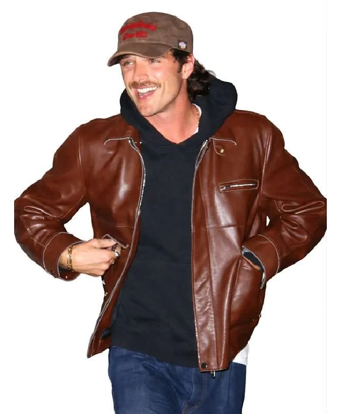 Jacob Elordi NYC Brown Leather Jacket