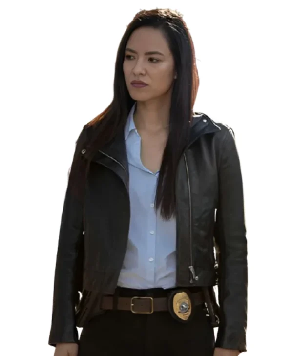 Jessica Matten Tribal Black Leather Jacket