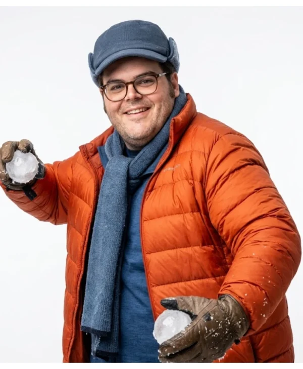 Josh Gad Couples Weekend 2026 Orange Puffer Jacket