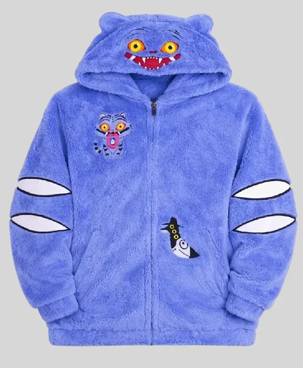 KPop Demon Hunters Derpy Tiger Fuzzy Hoodie