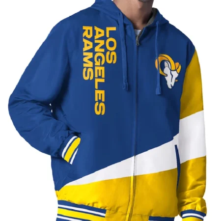 LA Rams Color Block Full-Zip Hooded Jacket