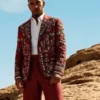 Lewis Hamilton Zardozi Red Blazer for sale