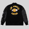 Los Angeles Lakers Black Out Vintage Logo Varsity Jacket Shop Now