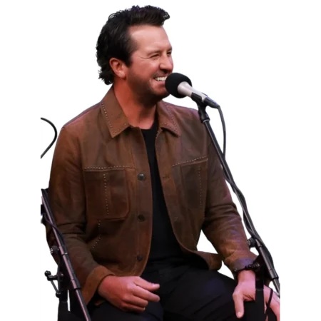 Luke Bryan American Idol 2026 Brown Leather Jacket