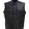 Marshals Luke Grimes Leather Biker Vest