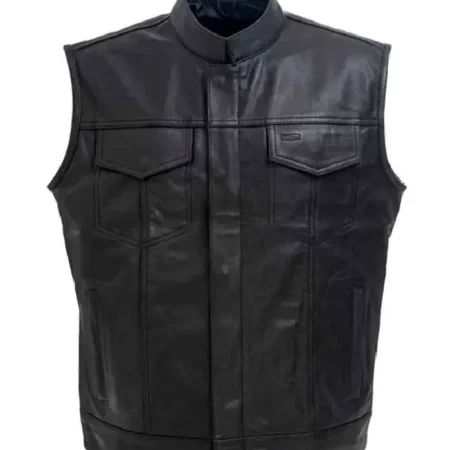 Marshals Luke Grimes Leather Biker Vest
