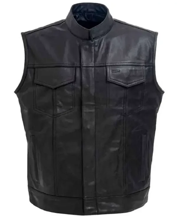 Marshals Luke Grimes Leather Biker Vest