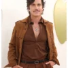 Matt Bomer Outcome 2026 Brown Suede Leather Jacket