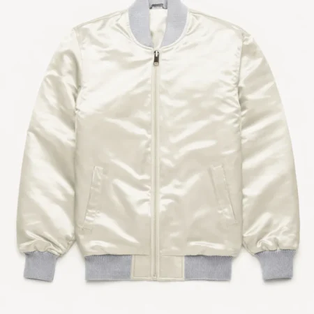 Metallic CreamHarry Style Bomber Jacket