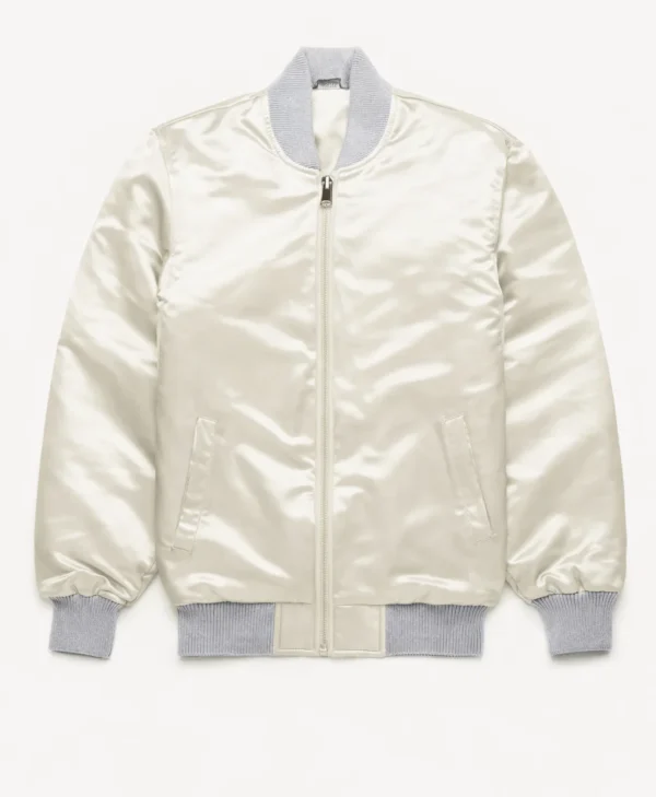 Metallic CreamHarry Style Bomber Jacket