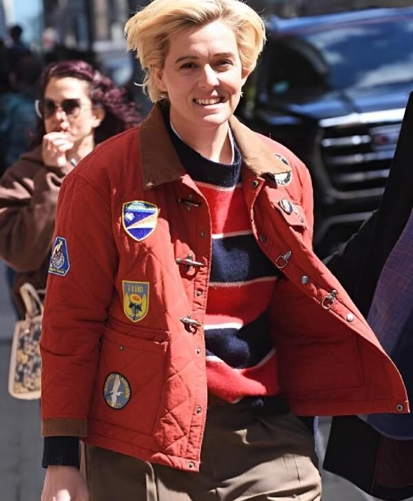 NYC 2026 Brandi Carlile Red Quilted Jacket