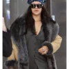 NYC 2026 Rihanna Beige Shearling Long Coat For Sale