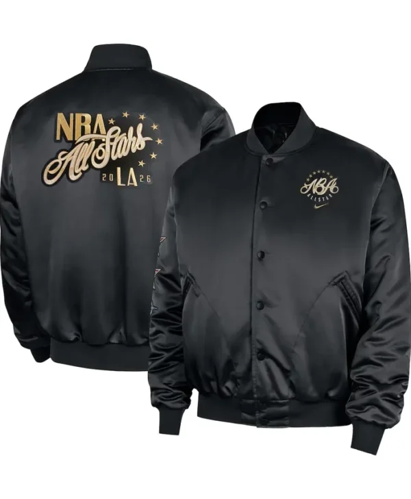 Nike NBA All-Star 2026 Black Satin Jacket