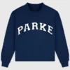 Parke Vintage Denim Varsity Mockneck Sweatshirt