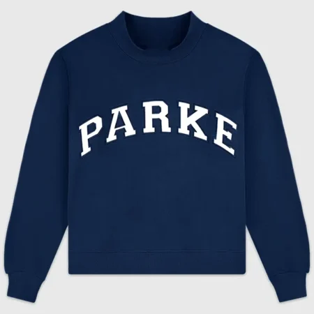 Parke Vintage Denim Varsity Mockneck Sweatshirt