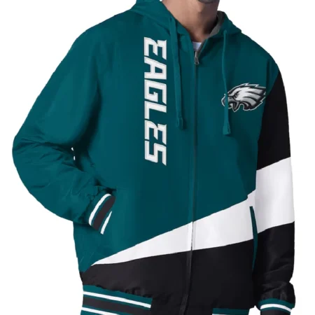 Philadelphia Eagles Color Block Full-Zip Hooded Jacket