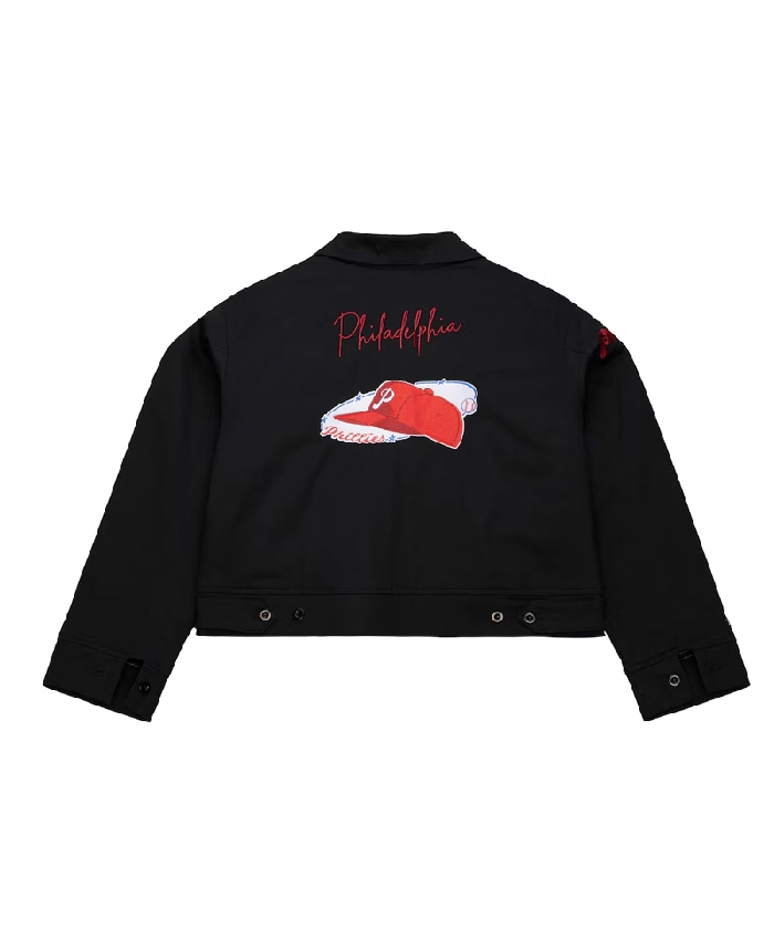 Philadelphia Phillies Black Mechanic Cropped Jacket Shop Now