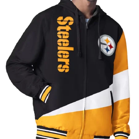 Pittsburgh Steelers Color Block Full-Zip Hooded Jacket