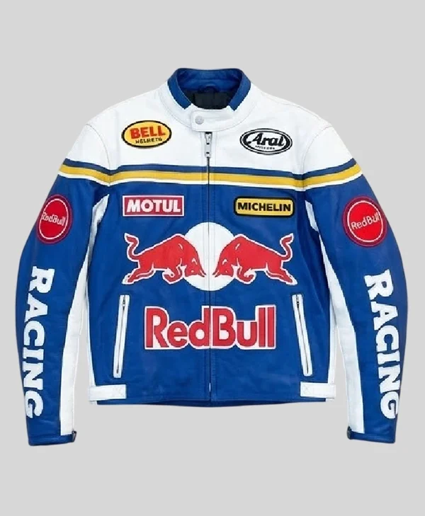 Red Bull Racing Style Genuine Leather Jacket