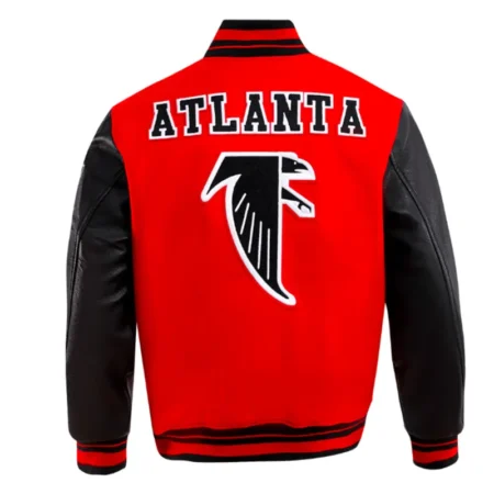 Retro Atlanta Falcons Classic Rib red and black Varsity Jacket