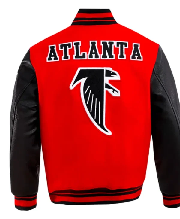Retro Atlanta Falcons Classic Rib red and black Varsity Jacket