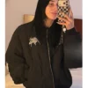 Rhea Ripley Black Quilted Bomber Jacket