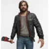 Samson Gameplay Distressed Black Leather Jacket