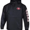 San Francisco 49ers Champion Black Packable Hooded Jacket