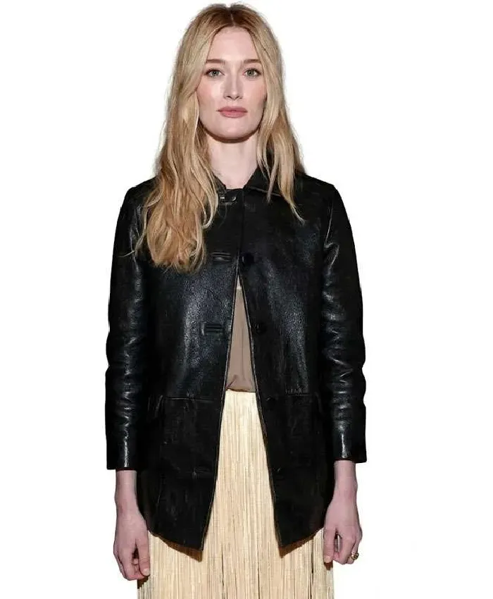 Sarah Pidgeon MFW 2026 Leather Jacket