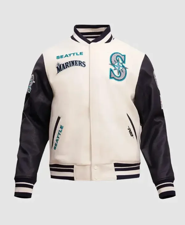 Seattle Mariners Lettermanblack and white Jacket
