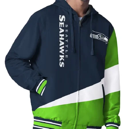 Seattle Seahawks Color Block Full-Zip Hooded Jacket