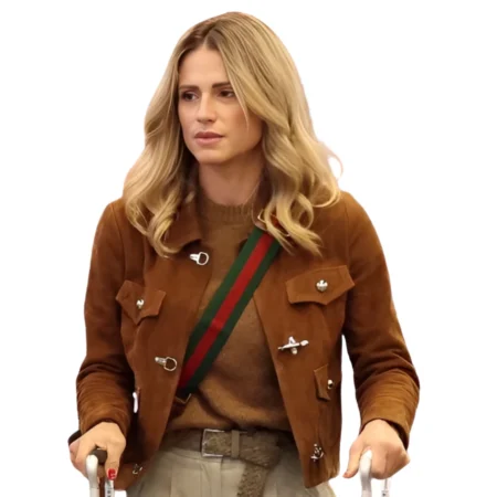 Street Style 2026 Michelle Hunziker Brown Jacket