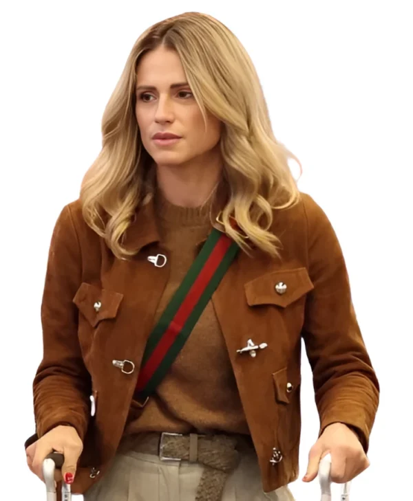 Street Style 2026 Michelle Hunziker Brown Jacket