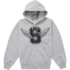 Supreme Wings Zip-Up Hooded Grey Sweatshirt