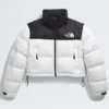TNF Women’s Nuptse Short White and Black Jacket