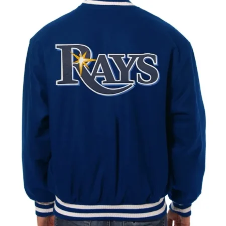 Tampa Bay Rays Full-Snap Wool Blue Varsity Jacket for sale