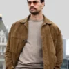 Theo James Junket Brown Suede Jacket