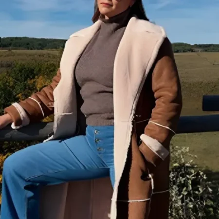 Top Chef S22 Gail Simmons Sherpa Leather Trench Coat