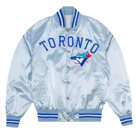Toronto Blue Jays Baby Blue Varsity Satin Jacket