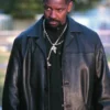Training Day Denzel Washington Black Leather Coat