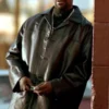 Training Day Denzel Washington Black Leather Coat For Sale