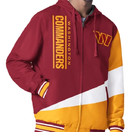 Washington Commanders Color Block Full-Zip Hooded Jacket