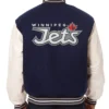 Winnipeg Jets Blue and White Two-Tone Varsity Jacket For Sale