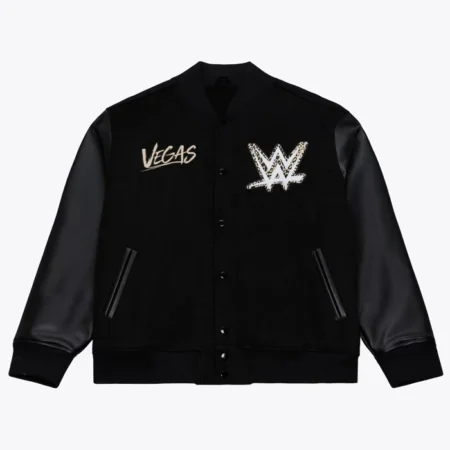 WrestleMania 42 Mitchell & Ness Black Letterman Jacket