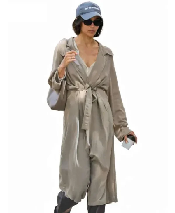Zoe Kravitz Grey Trench Coat
