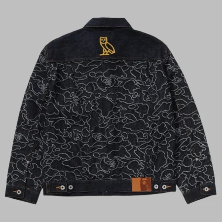 buy Bape x OVO Neon Camo Jacquard Denim Jacket